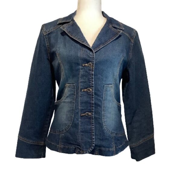 BONGO DENIM BLAZER STYLE BUTTON UP JACKET SIZE 5‎ - Picture 1 of 9